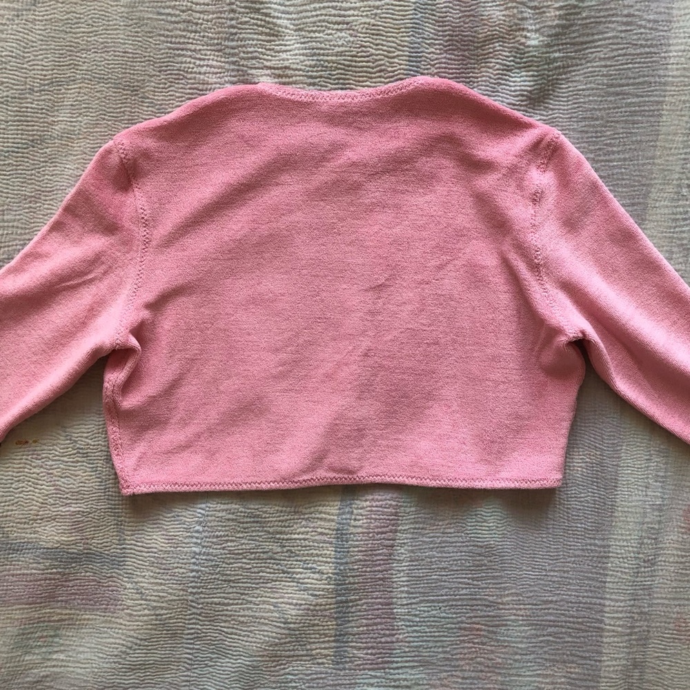 LISA MARIE FERNANDEZ: THE CARDIGAN in PINK TERRY CLOTH - Picture 7 of 10